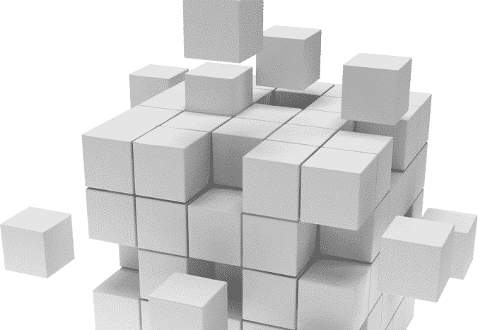 白色浮动立方体omnichannel